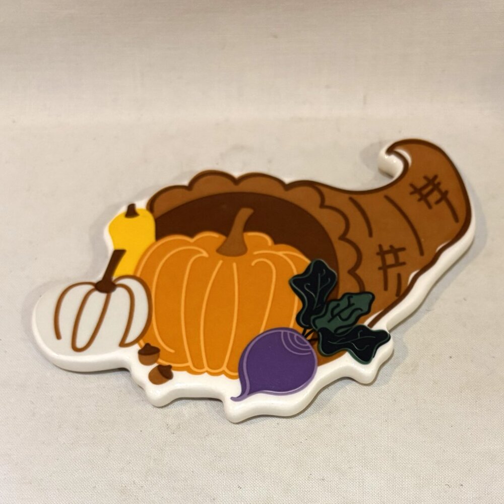 Happy Everything Thanksgiving Cornucopia Pumpkin Mini Attachment with Velcro